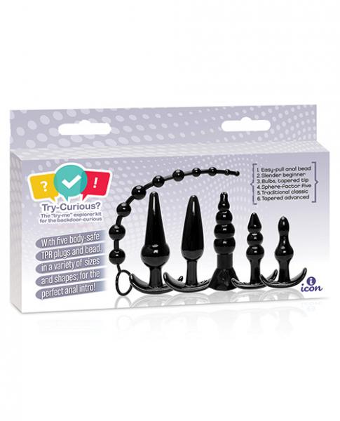 Try Curious Anal Plug Kit Black