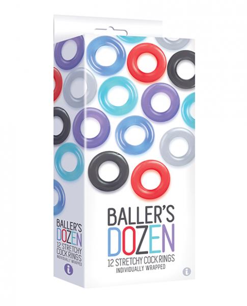 The 9's Baller's Dozen Original 12pc Cockring Set Asst. Colors