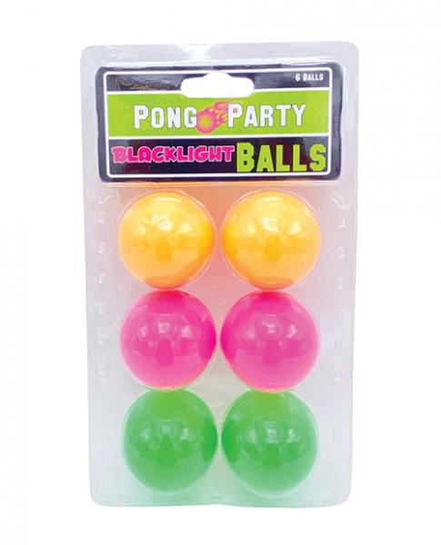 Black Light Pong Balls Asst. Colors Pack Of 6
