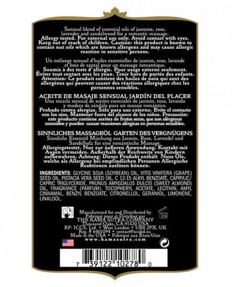 Kama Sutra Aromatics Massage Oil Pleasure Garden 2oz