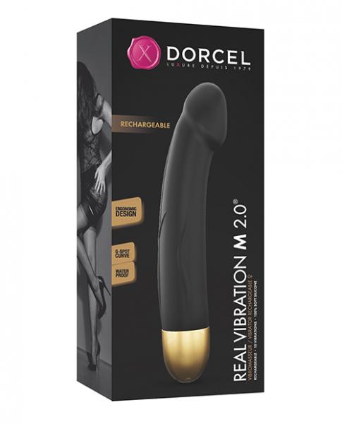 Dorcel Real Vibration M 8.6" Rechargeable Vibrator 2.0 Black/Gold