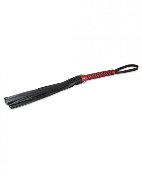 Sultra 16" Lambskin Flogger Classic Weave Grip Black W/Red Woven Handle