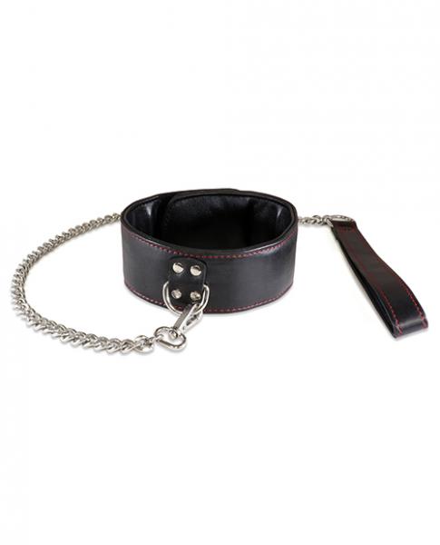 Sultra Lambskin 2 Inches Collar With 24 Inches Chain Black