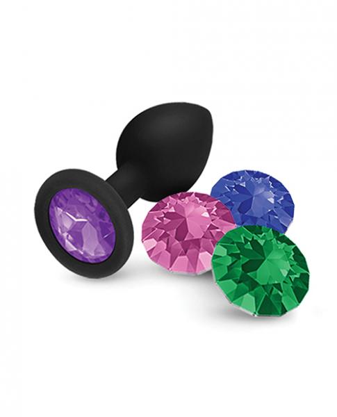 Nobu Fetish Small Silicone Plug W/Jewels Black