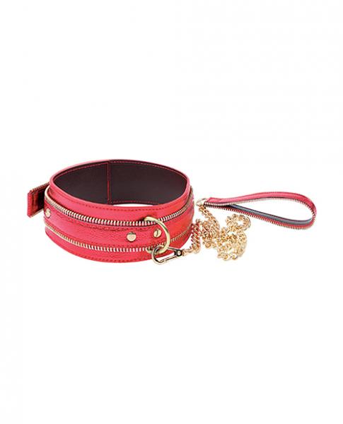 Nobu Fetish Choker & Leash Set Red/Gold