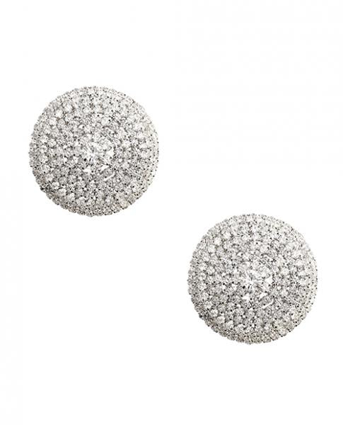Burlesque Big O Crystal Jewel Reusable Silicone Nipztix Silver O/S