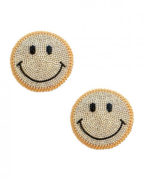 Burlesque Smile Face Jewel Reusable Silicone Nipztix Gold O/S