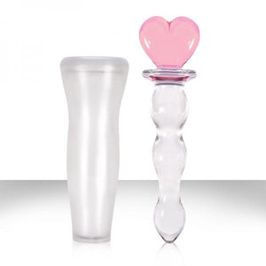 Crystal Heart Of Glass Wand And Vase Pink