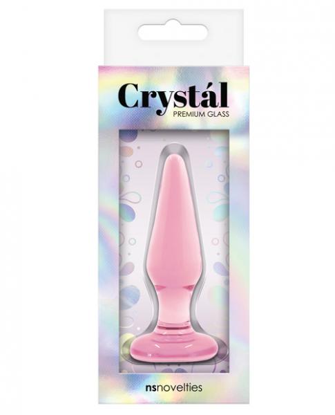 Crystal Glass Tapered Butt Plug Small Pink