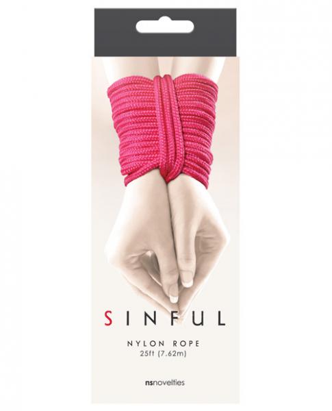 Sinful 25 Feet Nylon Rope Pink