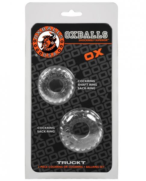 Oxballs Truckt Cock & Ball Ring Clear 2 Pack