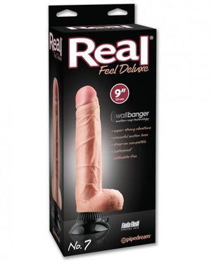 Real Feel Deluxe No 7 Wallbanger Vibrating Dildo Waterproof Beige