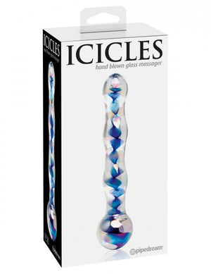 Icicles No 8 Clear Blue Glass Massager