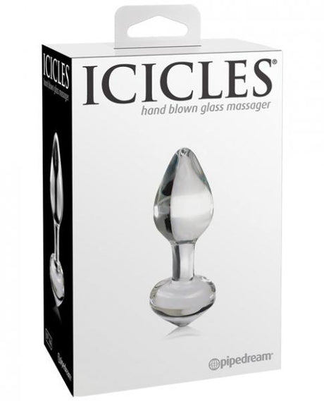 Icicles No 44 Glass Anal Plug 2.5 Inch Clear