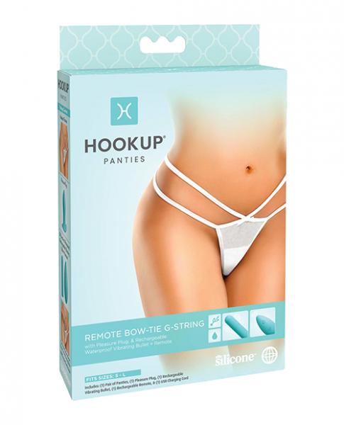 Hookup Panties Remote Bow Tie G String White S L