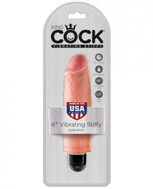 King Cock 6 Inches Vibrating Stiffy Beige