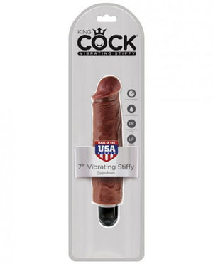 King Cock 7 Inches Vibrating Stiffy Brown