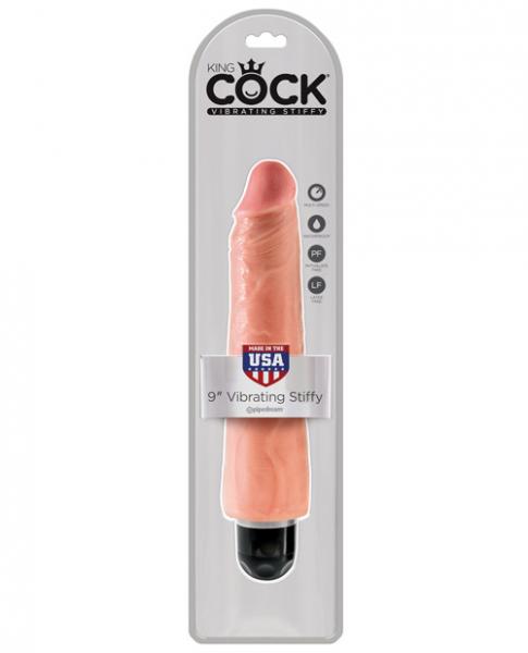 King Cock 9 Inches Realistic Vibrating Stiffy Beige