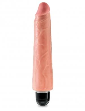 King Cock 9 Inches Realistic Vibrating Stiffy Beige