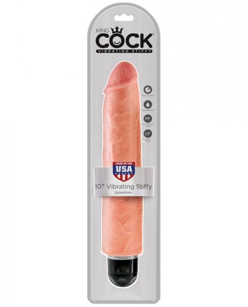 King Cock 10 Inches Vibrating Stiffy Beige