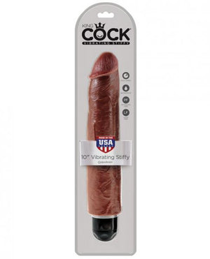 King Cock 10 Inches Vibrating Stiffy Brown