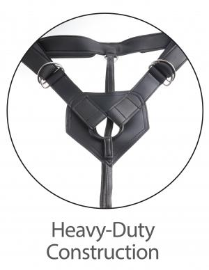 King Cock Strap On Harness With 7 Inches Two Cocks One Hole Tan