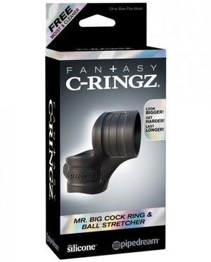 Mr. Big Cock Ring & Ball Stretcher Black