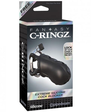 Fantasy C Ringz Extreme Silicone Cock Blocker Black