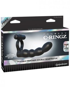 Fantasy C Ringz Posable Partner Double Penetrator Black