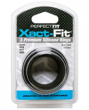 Xact Fit 3 Ring Kit S/M/L Black Silicone