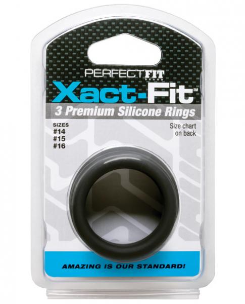 Xact Fit Cockring 3 Ring Kit S/M Black