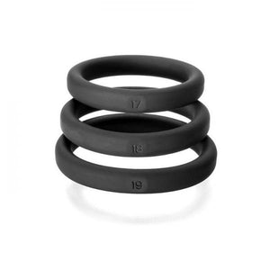 Xact Fit Cockring 3 Ring Kit M/L Black Silicone