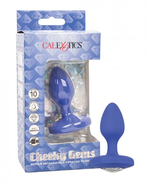 Cheeky Gems Medium Rechargeable Vibrating Probe Blue