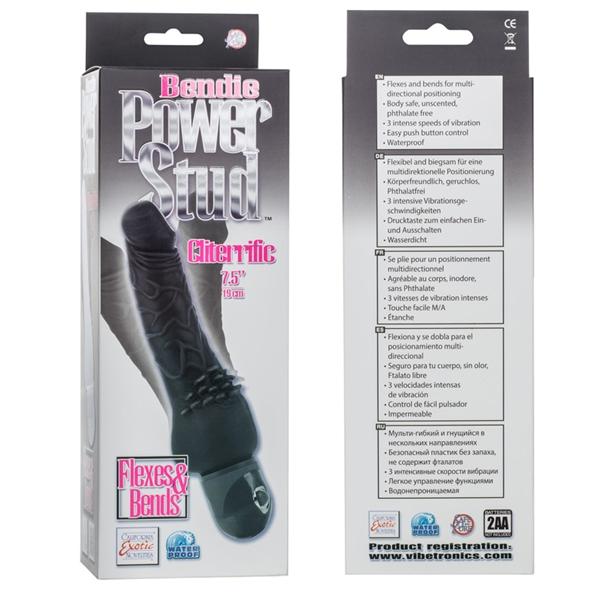 Bendie Power Stud Cliterrific Waterproof Vibrator Black