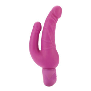 Bendie Power Stud Over & Under Double Vibrating Dildo Waterproof Pink