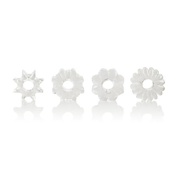 Basic Essentials Set Of 4 Rings Clear