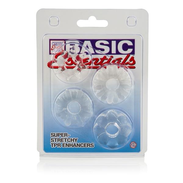 Basic Essentials Set Of 4 Rings Clear