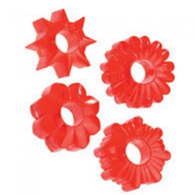 Basic Essentials Set Of 4 Rings Red