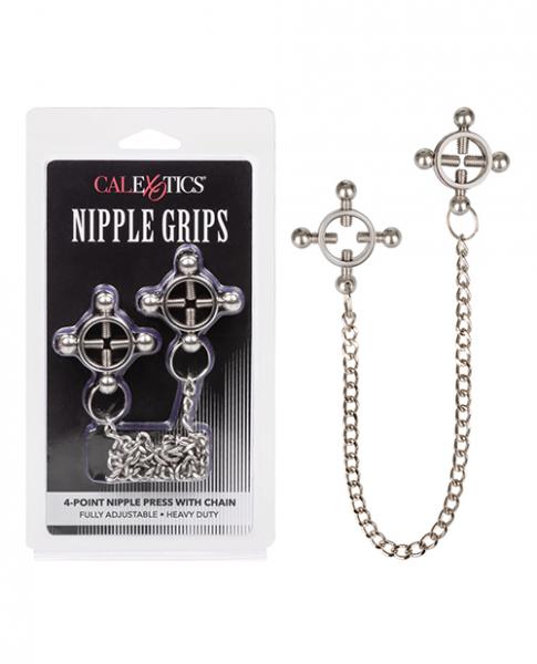 Nipple Grips 4 Point Nipple Press W/Chain Silver