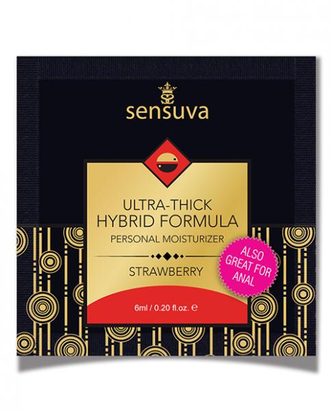 Sensuva Ultra Thick Hybrid Personal Moisturizer Single Use Packet 6 Ml Strawberry