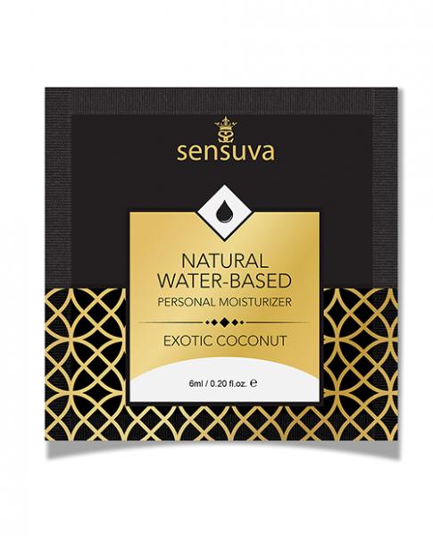 Sensuva Natural Water Based Personal Moisturizer Single Use Packet 6 Ml Exotic Coconut