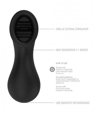 Dreamy Oral Clitoral Stimulator 10 Speed Black Vibrator