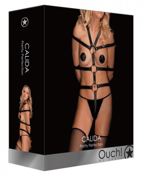 Shots Ouch Calida Pretty Perfection Female Body Harness Black