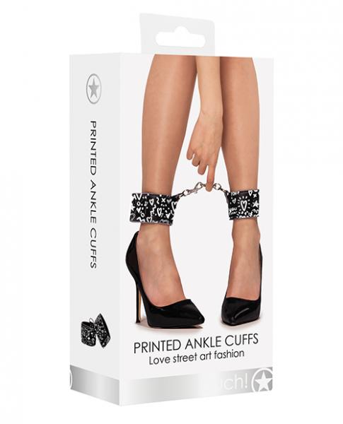 Shots Ouch Love Street Art Fashion Printed Ankle Cuffs Black