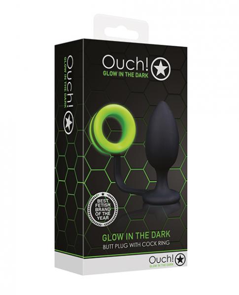 Shots Ouch Butt Plug W/Cock Ring Glow In The Dark