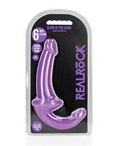 Shots Realrock 6" Strapless Strap On Glow In The Dark Neon Purple