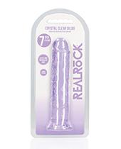 Shots Realrock Crystal Clear 7" Straight Dildo W/Suction Cup Purple