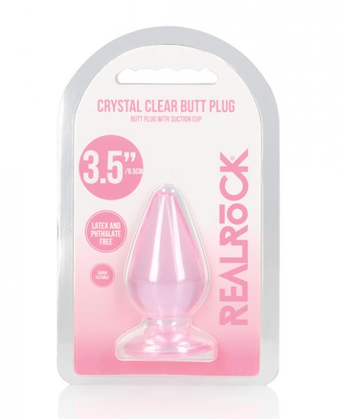Shots Realrock Crystal Clear 3.5" Anal Plug Pink