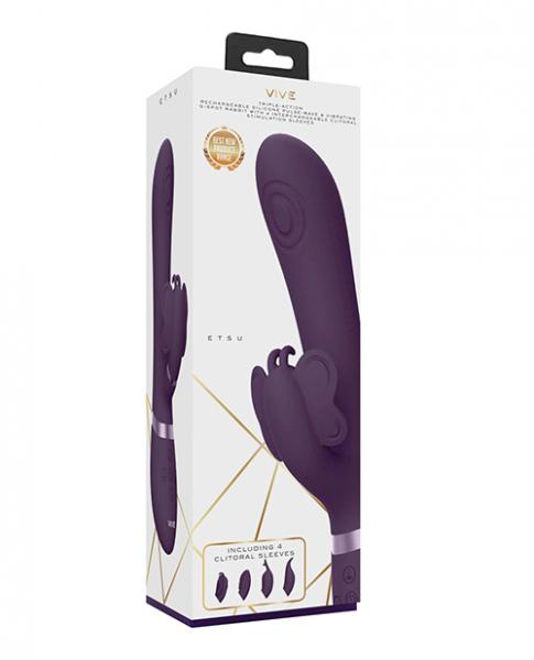 Shots Vive Etsu Pulse G Spot Rabbit W/Interchangeable Clitoral Attachments Purple