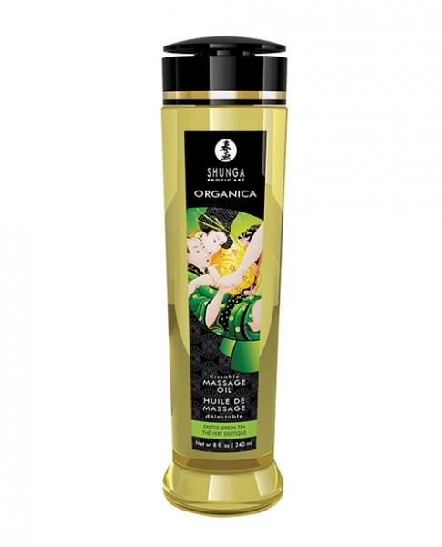 Shunga Organic Kissable Massage Oil 8.5 Oz Exotic Green Tea
